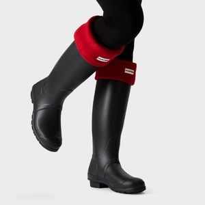 Like-new Hunter tall boot socks, Red